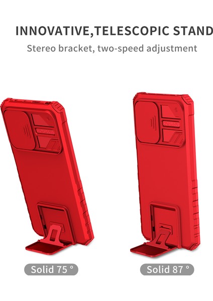 Xiaomi Redmi Için Kickstand Telefon Kılıfı Not 12 Pro 5g/note 12 Pro Speed ​​5g/poco X5 Pro 5g, Slayt Kamera Koruması Pc+Tpu Arka Kapak Kırmızısı (Yurt Dışından) indirimleri