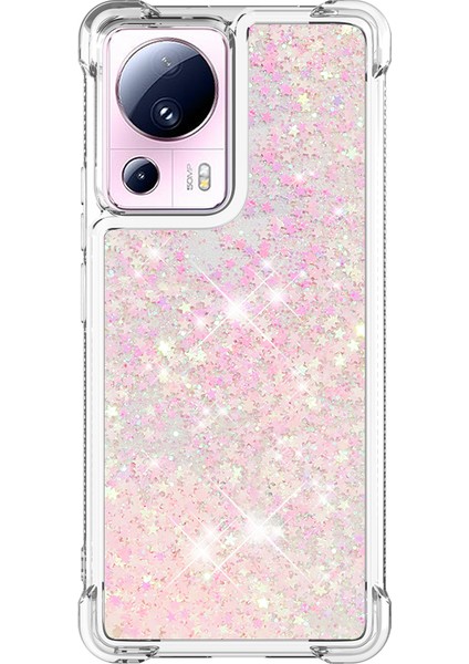 Xiaomi 13 Lite/civi 2 5g Yumuşak Tpu Kasa Sıvı Bling Parıltı Akan Telefon Kapak-Pembe/pentagramlar (Yurt Dışından) modelleri