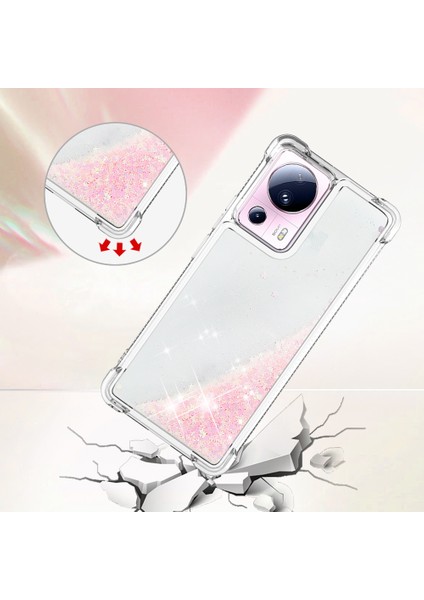 Xiaomi 13 Lite/civi 2 5g Yumuşak Tpu Kasa Sıvı Bling Parıltı Akan Telefon Kapak-Pembe/pentagramlar (Yurt Dışından) fırsatları