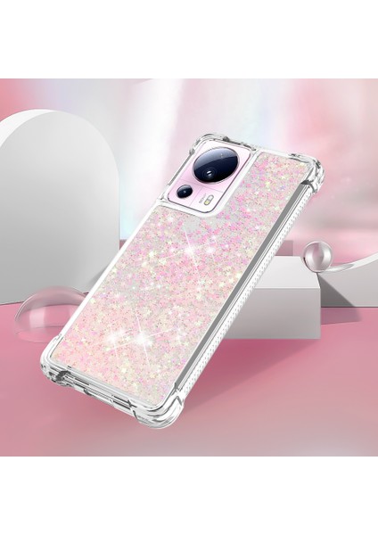 Xiaomi 13 Lite/civi 2 5g Yumuşak Tpu Kasa Sıvı Bling Parıltı Akan Telefon Kapak-Pembe/pentagramlar (Yurt Dışından) indirimleri