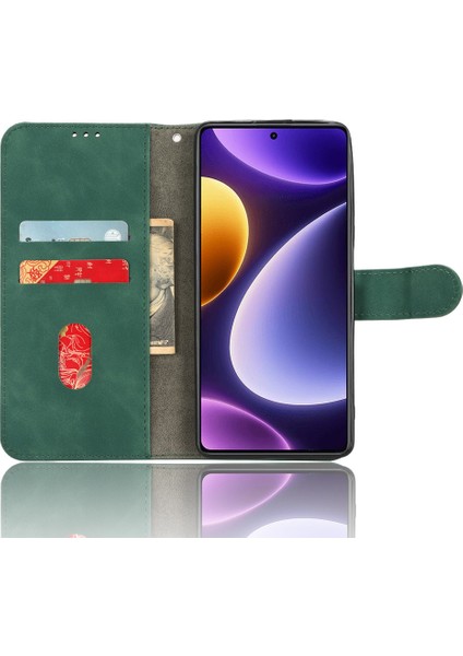 Xiaomi Redmi Için Note 12 Turbo/poco F5 5g Pu Deri Deri Flip Telefon Kılıfı Cüzdan Cilt Dokunlu Stand Kapak Yeşili (Yurt Dışından) modelleri