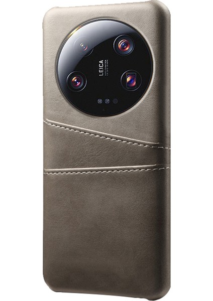 Xiaomi Için 13 Ultra Telefon Kapağı Çift Kart Yuvaları Pu Deri Kapalı Sabit Pc Telefon Geri Geri Grey (Yurt Dışından) fiyatları