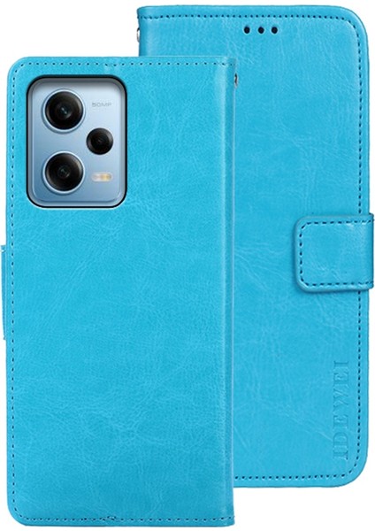 Xiaomi Redmi Için Note 12 Pro 5g /note 12 Pro Speed ​​5g /poco X5 Pro 5g Telefon Kılıfı Çılgın At Dokusu Pu Deri Flip Stand Cüzdan Çırpma Dayanıklı Telefon Kapak Baby Mavi (Yurt Dışından)