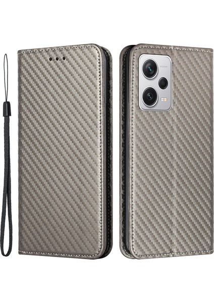 Xiaomi Poco X5 Pro 5g/redmi Için Note 12 Pro 5g/note 12 Pro Hız 5g Deri Telefon Kılıfı Stand Grey (Yurt Dışından)