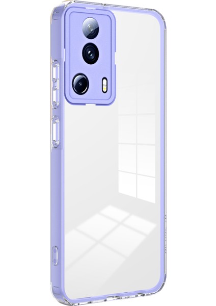 Xiaomi 13 Lite/civi 2 5g Tpu Back Plaka+Pc Çerçevesi+Pc Kamera Halkası Hibrid Kılıf Şok Geçirmez Telefon Kapak-Mor (Yurt Dışından)