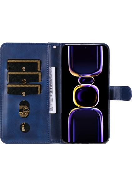 Xiaomi Redmi K60 Pro 5G/K60 5g/poco F5 Pro 5g Telefon Kılıfı Stand Kabuk Buzağı Dokusu Fermuar Cep Cüzdanı Kapak Mavisi (Yurt Dışından) fiyatları