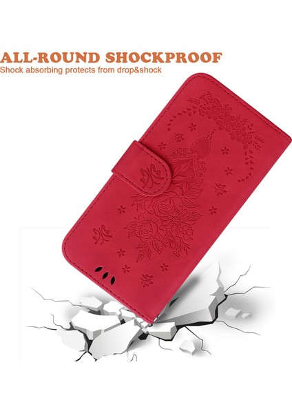 Xiaomi Için 13 Lite/civi 2 5g Pu Deri Cüzdan Telefon Kılıfı Baskılı Gül Kelebek Stand Kapak Kırmızı (Yurt Dışından) fırsatları