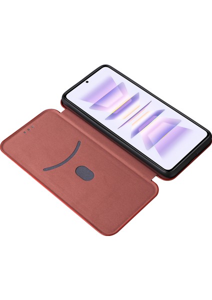 Xiaomi Poco F5 Pro 5g/redmi K60 Pro 5G/K60 5g Kart Pu Deri Manyetik Auto-Absorbed Stand Karbon Fiber Doku Telefon Kapak-Kırmızı (Yurt Dışından) fiyatları