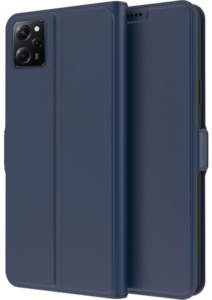 Xiaomi Poco X5 Pro 5g/redmi Için Note 12 Pro Speed ​​5g/redmi Note 12 Pro 5g Stand Deri Telefon Kılıfı Kart Yuvası Mavisi (Yurt Dışından)