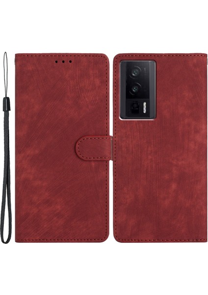 Xiaomi Redmi K60 5G/K60 Pro 5g/poco F5 Pro 5g Pu Deri Kılıf Stand Cüzdan Kırmızılı Cilt Touch Telefon Kapağı (Yurt Dışından)