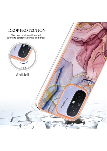 Xiaomi Redmi Için 12C 4G/11A 4g Telefon Kılıfı 2.0mm Elektrapılaşma Imd Mermer Desen Tpu Kapak-Rose Altın (Yurt Dışından) indirimleri