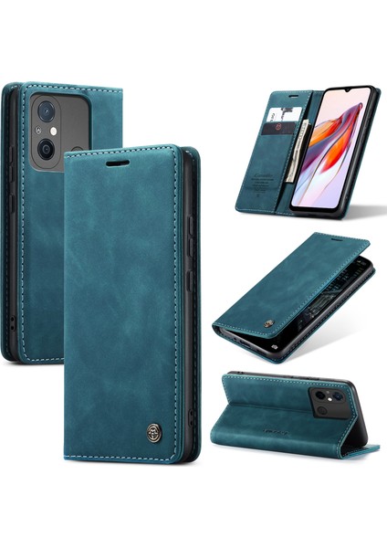 Xiaomi Redmi Için 12C 4G/11A 4g Stand Telefon Kapağı Pu Deri Cüzdan Damla Geçirmez Kasa Mavisi (Yurt Dışından)
