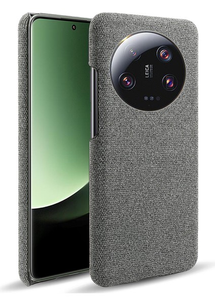 Xiaomi 13 Ultra, Kumaş+Sert Pc Koruyucu Telefon Kapak-Grey Için Çizgiye Karşı Cep Telefonu Kılıfı (Yurt Dışından)