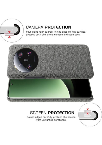 Xiaomi 13 Ultra, Kumaş+Sert Pc Koruyucu Telefon Kapak-Grey Için Çizgiye Karşı Cep Telefonu Kılıfı (Yurt Dışından) fırsatları