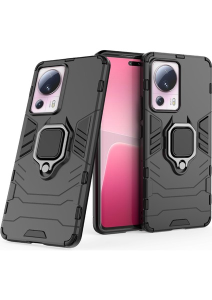 Xiaomi 13 Lite/civi 2 5g Kickstand Telefon Kasası Yüzüğü Tutucu Şok Geçirmez Tpu+Pc Telefon Kapak Black (Yurt Dışından) fiyatları