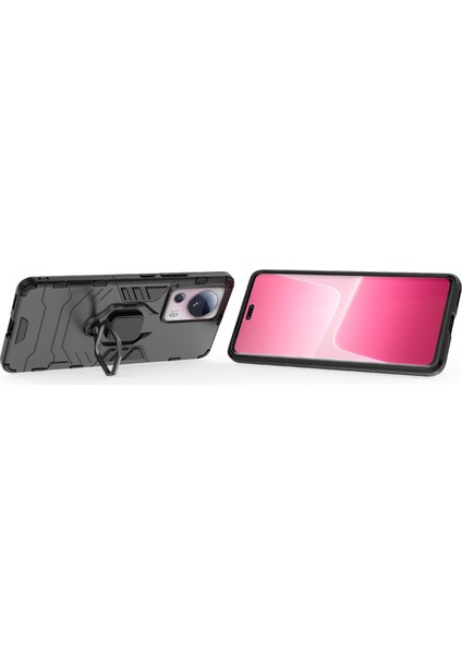 Xiaomi 13 Lite/civi 2 5g Kickstand Telefon Kasası Yüzüğü Tutucu Şok Geçirmez Tpu+Pc Telefon Kapak Black (Yurt Dışından) modelleri
