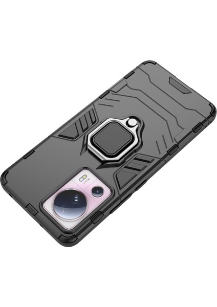 Xiaomi 13 Lite/civi 2 5g Kickstand Telefon Kasası Yüzüğü Tutucu Şok Geçirmez Tpu+Pc Telefon Kapak Black (Yurt Dışından) fırsatları