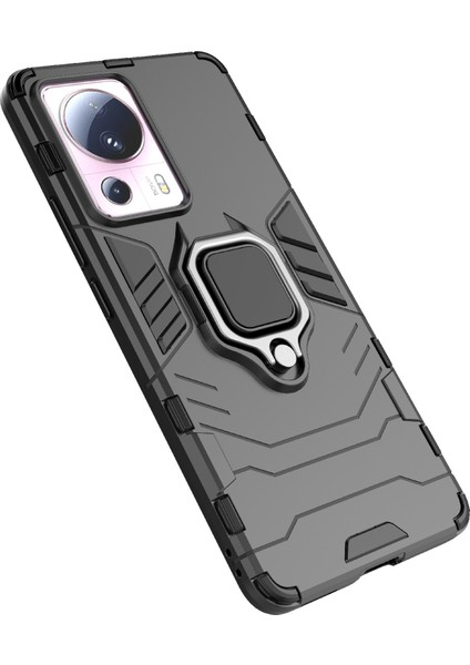 Xiaomi 13 Lite/civi 2 5g Kickstand Telefon Kasası Yüzüğü Tutucu Şok Geçirmez Tpu+Pc Telefon Kapak Black (Yurt Dışından) indirimleri