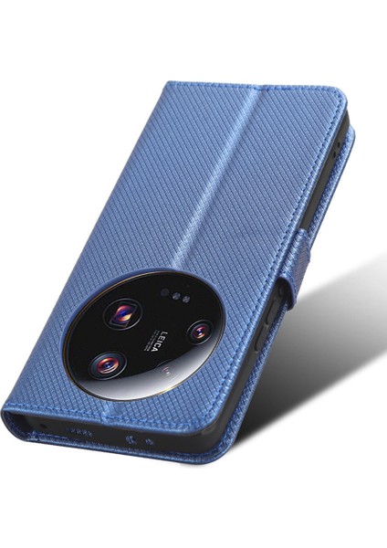 Xiaomi 13 Ultra Stand Cüzdan Telefon Kılıfı Pu Deri Elmas Doku Telefon Kapak Mavisi (Yurt Dışından) indirimleri