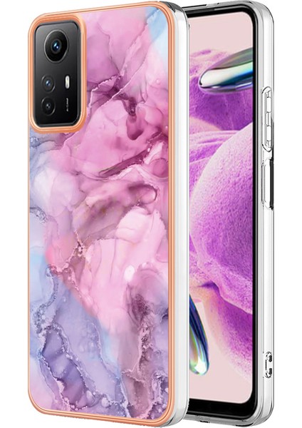 Xiaomi Redmi Için 2.0mm Tpu Kılıfı Not 12S 4g, Mermer Desen Imd Elektrapkülleme Telefon Kapak-Rose (Yurt Dışından)