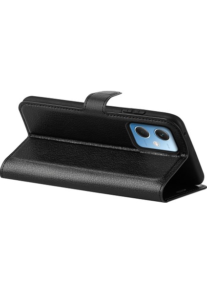 Xiaomi Redmi Için Note 12 5g (Global)/(Hindistan)/(Çin)/poco X5 5g Tam Koruma Kılıfı Flip Anti-Slatch Litchi Doku Pu Deri Stand Cüzdan Telefon Kapak Black (Yurt Dışından) fırsatları