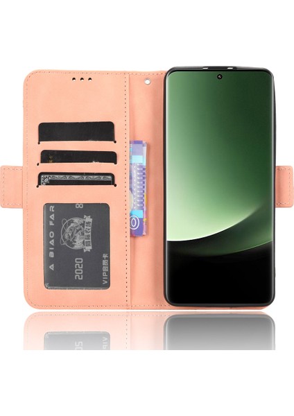 Xiaomi Için 13 Ultra Telefon Cüzdan Kılıfı Pu Pu Çok Kart Yuvaları Stand Telefon Kapak Pink (Yurt Dışından) modelleri