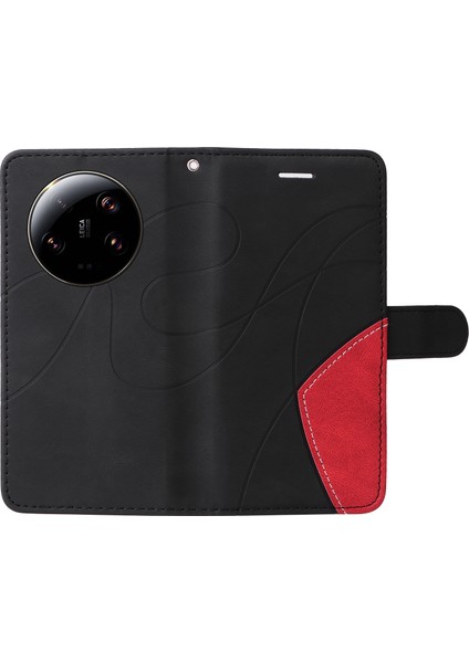 Xiaomi 13 Ultra Çift Renkli Bir Ekleme Telefon Kılıfı Deri Cüzdan Stand Kapak Black (Yurt Dışından) fırsatları