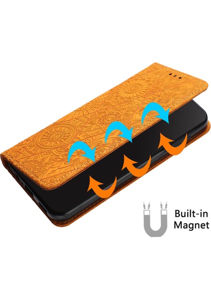 Xiaomi Redmi Için Note 12 Pro 5g/12 Pro Speed ​​5g/poco X5 Pro 5g Baskılı Pu Deri Telefon Kılıfı Cüzdan Stand Kapak Sarı (Yurt Dışından)
