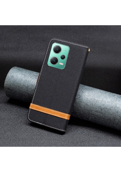 Xiaomi Redmi Için Flip Deri Kılıf Not 12 5g (Global)/(Hindistan)/(Çin)/poco X5 5g Cüzdan Telefon Kılıf Kot Ceza Doku Koruyucu Stand Kapağı Black (Yurt Dışından) indirimleri
