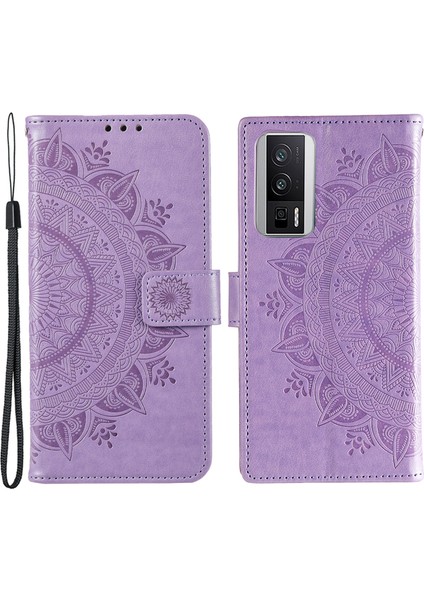 Xiaomi Poco F5 Pro 5g/redmi K60 Pro 5G/K60 5g Cep Telefonu Kabuğu Baskılı Mandala Çiçek Desen Cüzdan Stand Telefon Kılıfı Doğru (Yurt Dışından)