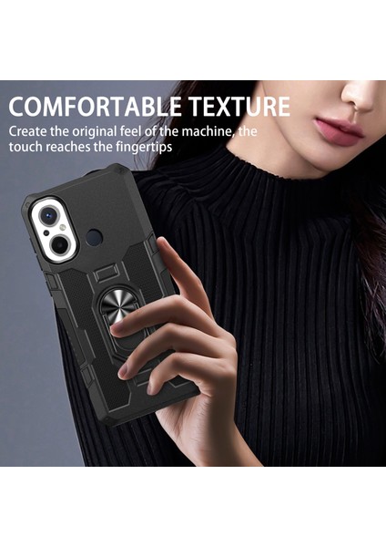 Xiaomi Redmi 12C 4g Pc+Tpu Anti-Çizik Telefon Kasası Yüzüğü Kickstand Sağlam Kapak Black (Yurt Dışından) modelleri