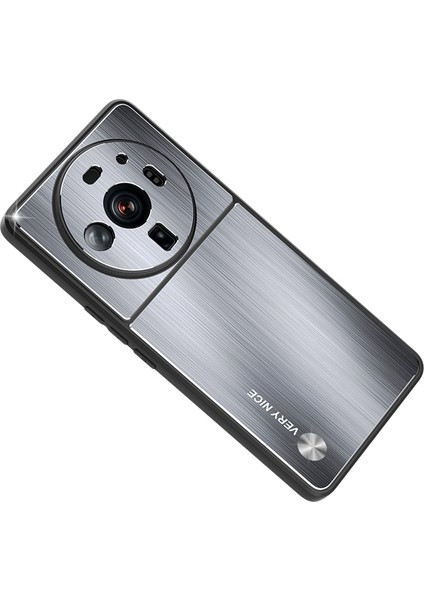 Xiaomi 12S Ultra 5g Fırçalanmış Telefon Kasası Tpu+Alüminyum Alaşımlı Arka Telefon Kabuğu Kapak-Silver (Yurt Dışından)