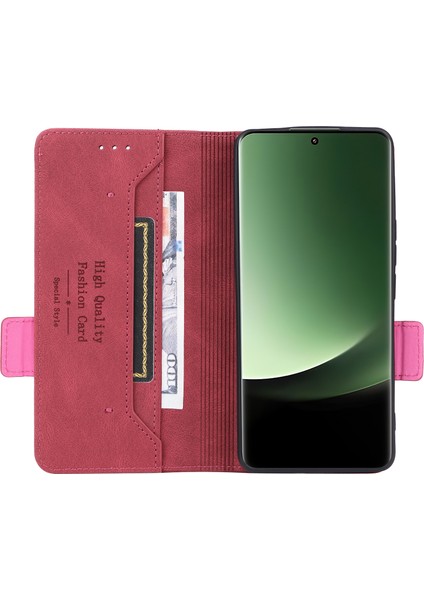 Xiaomi 13 Ultra Pu Deri Flip Folio Kılıf Donanım Dekor Dekor Cüzdan Telefon Kapak Çizgisi (Yurt Dışından)