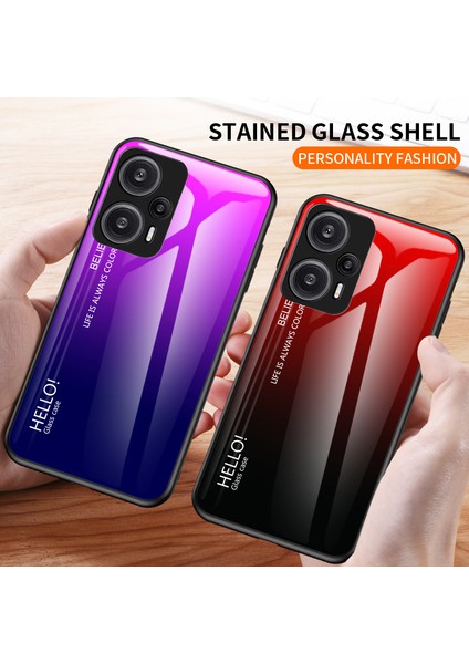 Xiaomi Için Redmi Note 12 Turbo/poco F5 5g Ince Telefon Kılıfı Pc+Tpu+Temperli Cam Şok Geçirmez Kapak Sınıfı Mavi Siyah (Yurt Dışından) fiyatları