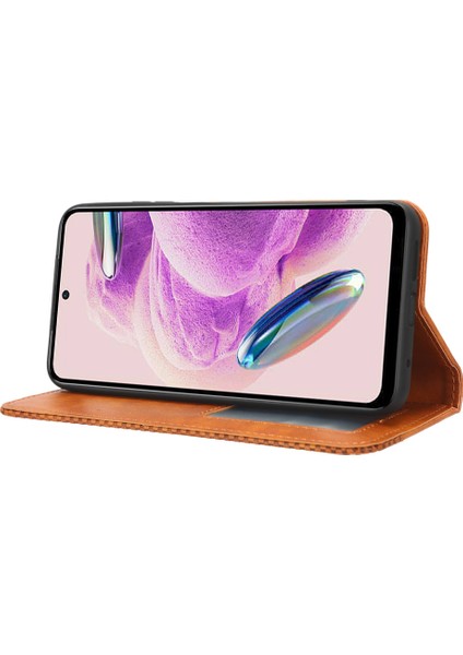 Xiaomi Redmi Için Manyetik Kapanış Deri Kılıfı Not 12S 4g, Stand Cüzdan Retro Telefon Kapak-Kahverengi (Yurt Dışından) fırsatları