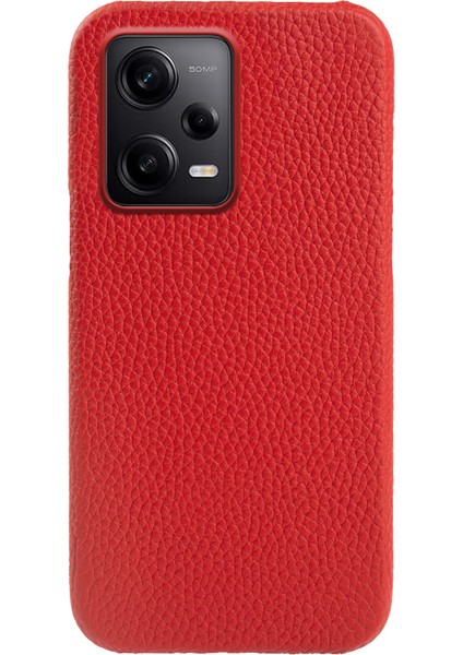 Xiaomi Redmi Için Note 12 Pro 5g/note 12 Pro Speed ​​5g/poco X5 Pro 5g Telefon Kılıfı Orijinal Inek Deri Kaplamalı Pc Manyetik Kabuk-Kırmızı (Yurt Dışından)