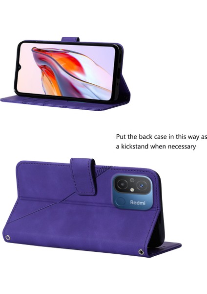 Xiaomi Redmi Için 12C 4G/11A 4g/poco C55 4g Baskılı Çizgiler Şok Geçirmez Deri Kapak Telefon Kılıfı Doğru (Yurt Dışından) indirimleri