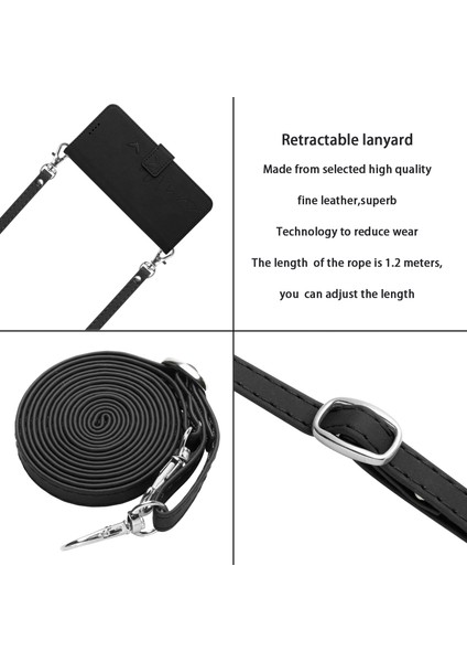 Xiaomi Için 13 Ultra Pu Deri Stand Kapak Kalp Şekli Cüzdan Telefon Kılıfı Omuz Kayışı Black (Yurt Dışından) fırsatları