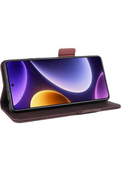 Xiaomi Için Redmi Note 12 Turbo/poco F5 5g Donanım Dekoru Pu Deri Cüzdan Stand Kapağı Şok Geçirmez Telefon Case-Coffee (Yurt Dışından) fırsatları