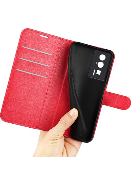 Xiaomi Poco F5 Pro 5g/redmi K60 Pro 5G/K60 5g Litchi Doku Pu Deri Cüzdan Şok Geçirmez Telefon Kapak-Kırmızı (Yurt Dışından) indirimleri