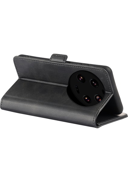 Xiaomi Için 13 Ultra Şok Geçirmez Cüzdan Flip Telefon Kapağı Buzağı Dokusu Pu Deri Stand Folio Case-Black (Yurt Dışından) fırsatları