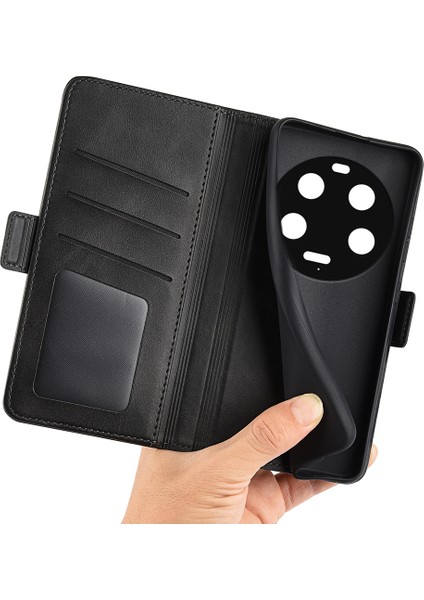 Xiaomi Için 13 Ultra Şok Geçirmez Cüzdan Flip Telefon Kapağı Buzağı Dokusu Pu Deri Stand Folio Case-Black (Yurt Dışından) indirimleri