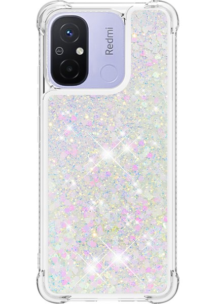 Xiaomi Redmi Için 12C 4G/11A 4g Işıltı Akan Sıvı Kasa Tpu Şok Geçirmez Telefon Kapak Lazer/kalpleri (Yurt Dışından) fiyatları