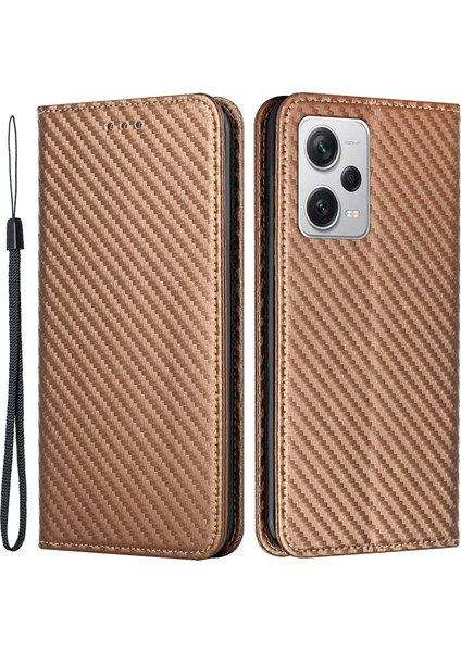 Xiaomi Poco X5 Pro 5g/redmi Için Note 12 Pro 5g/note 12 Pro Hız 5g Deri Telefon Kılıfı Stand-Brown (Yurt Dışından)