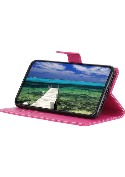 Xiaomi Için Redmi Note 12S 4g Anti-Çizelge Litchi Doku Telefon Kılıfı Pu Deri Stand Cüzdan Kabuk Rose (Yurt Dışından)