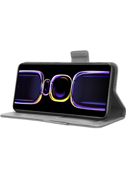 Xiaomi Redmi Için Poco F5 Pro 5g/redmi K60 Pro 5G/K60 5G/K60 Şampiyon Edition Şok Geçirmez Telefon Kasası Stand Cüzdan Litchi Doku Pu Deri Kapak Grey (Yurt Dışından) indirimleri
