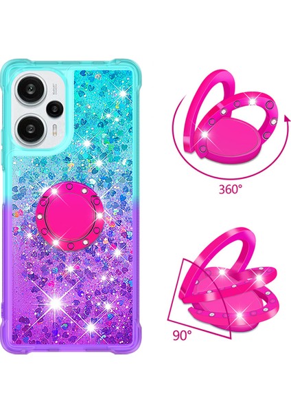 Xiaomi Redmi Için Note 12 Turbo/poco F5 5g Sıvı Sequins Telefon Kılıfı Kickstand Gradient Tpu Kapak Sky Mavi+Mor (Yurt Dışından) fiyatları