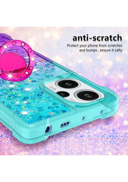 Xiaomi Redmi Için Note 12 Turbo/poco F5 5g Sıvı Sequins Telefon Kılıfı Kickstand Gradient Tpu Kapak Sky Mavi+Mor (Yurt Dışından) fırsatları