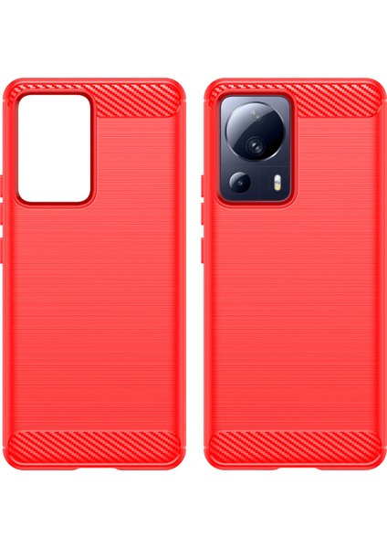Xiaomi Için 13 Lite/civi 2 5g Karbon Fiber Doku Tpu Koruyucu Telefon Kapağı Yumru Dövüşlü Fırçalanmış Cep Telefonu Kasa-Kırmızı (Yurt Dışından) fiyatları