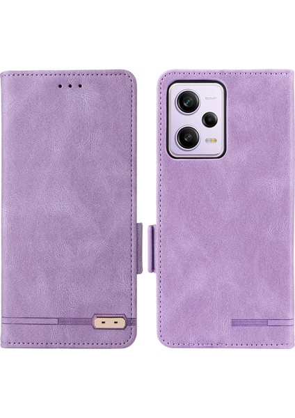 Xiaomi Redmi Için Note 12 Pro 5g/note 12 Pro Speed ​​5g/poco X5 Pro 5g Pu Deri Anti-Drop Kasa Donanım Dekoru Çift Manyetik Toka Cüzdan Stand Telefon Kapak-Doğru (Yurt Dışından)